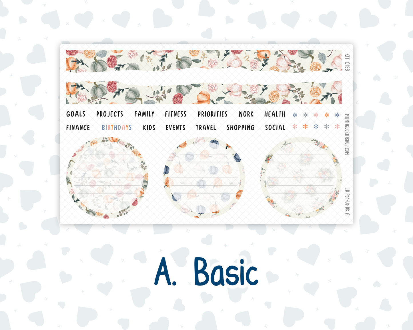 Kit 0193 - Laurel Denise Pop-Up - Dashboard Kit - November - Harvest Blooms