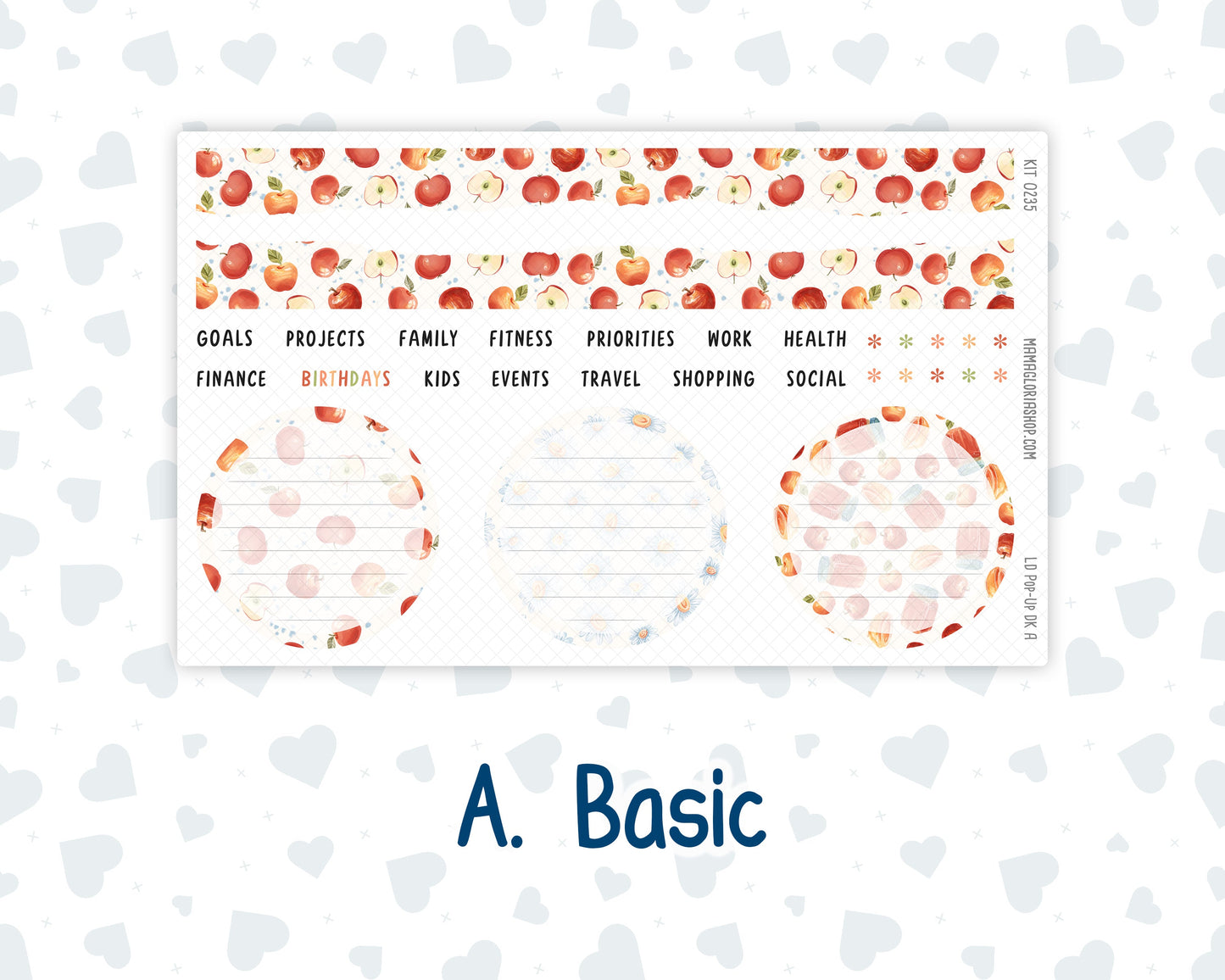 Kit 0235 - Laurel Denise Pop-Up - Dashboard Kit - September - Apple Orchard