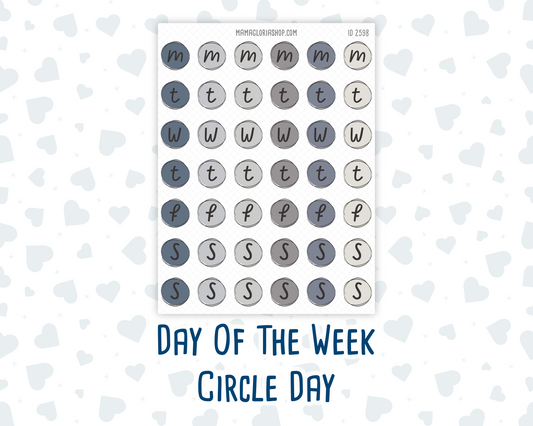 Day of the Week – Circle Day Labels | Muted Slate Collection