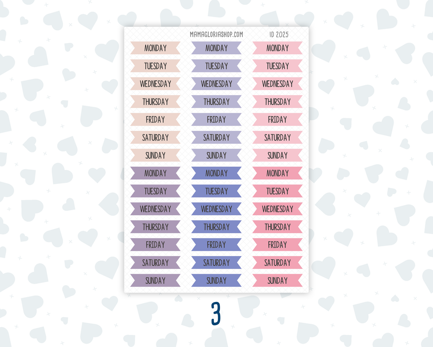 Day of the Week – Flag Day Labels | Color Pop Collection