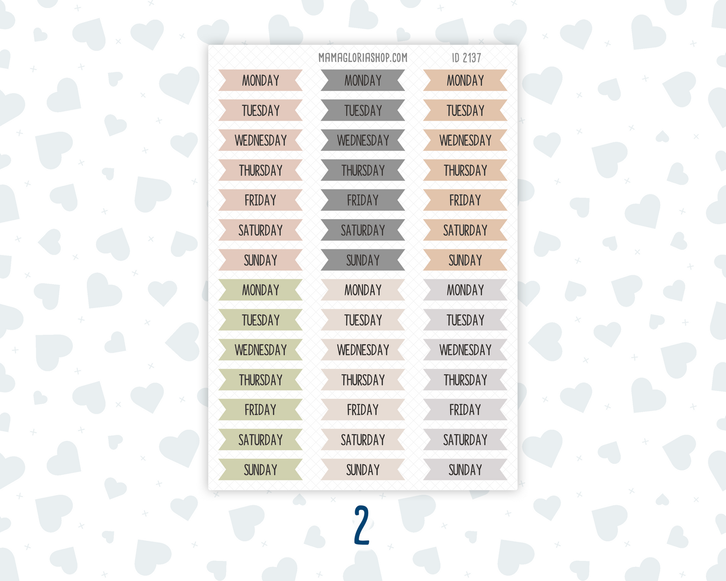 Day of the Week – Flag Day Labels | Wild Sage Collection