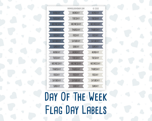 Day of the Week – Flag Day Labels | Muted Slate Collection
