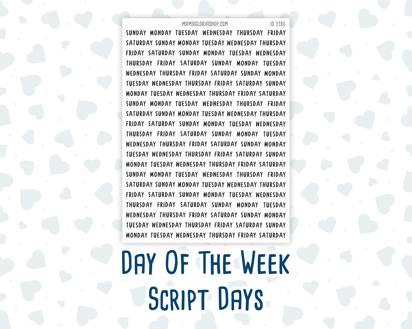 Day of the Week – Script Days | Minimal Collection