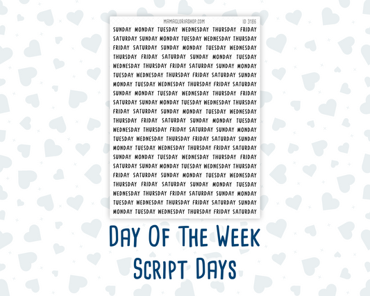 Day of the Week – Script Days | Minimal Collection