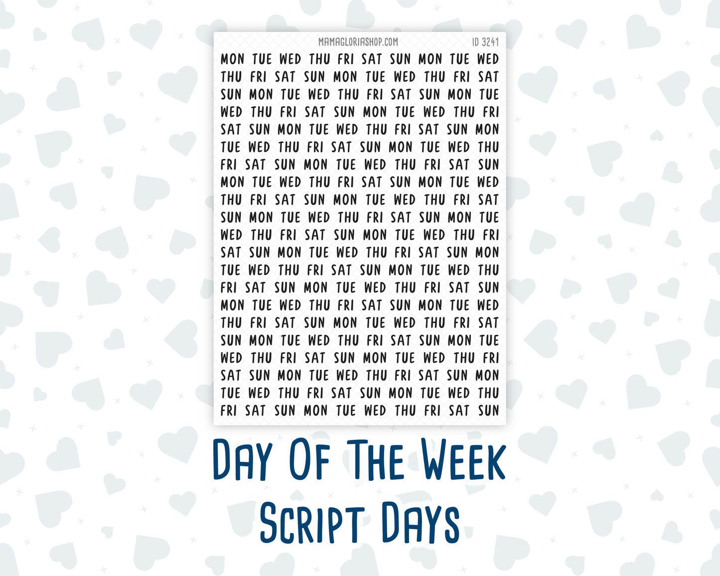 Day of the Week – Script Days | Mini Abbreviated