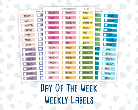Day of the Week – Weekly Labels | Color Pop Collection