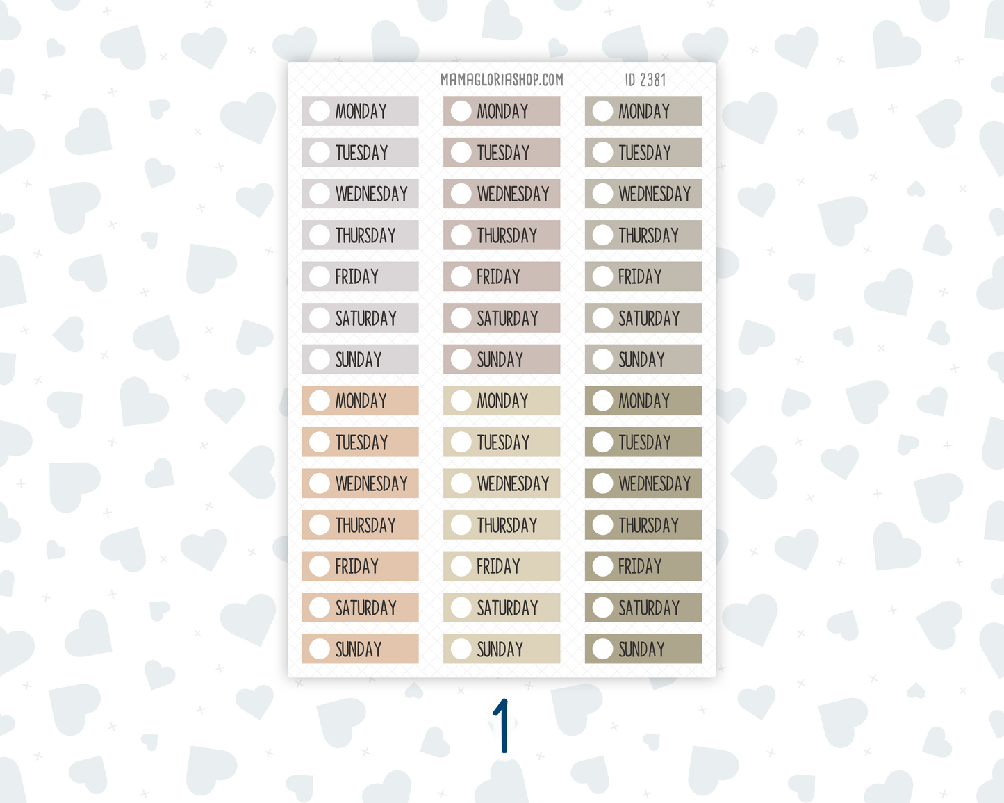 Day of the Week – Weekly Labels | Wild Sage Collection