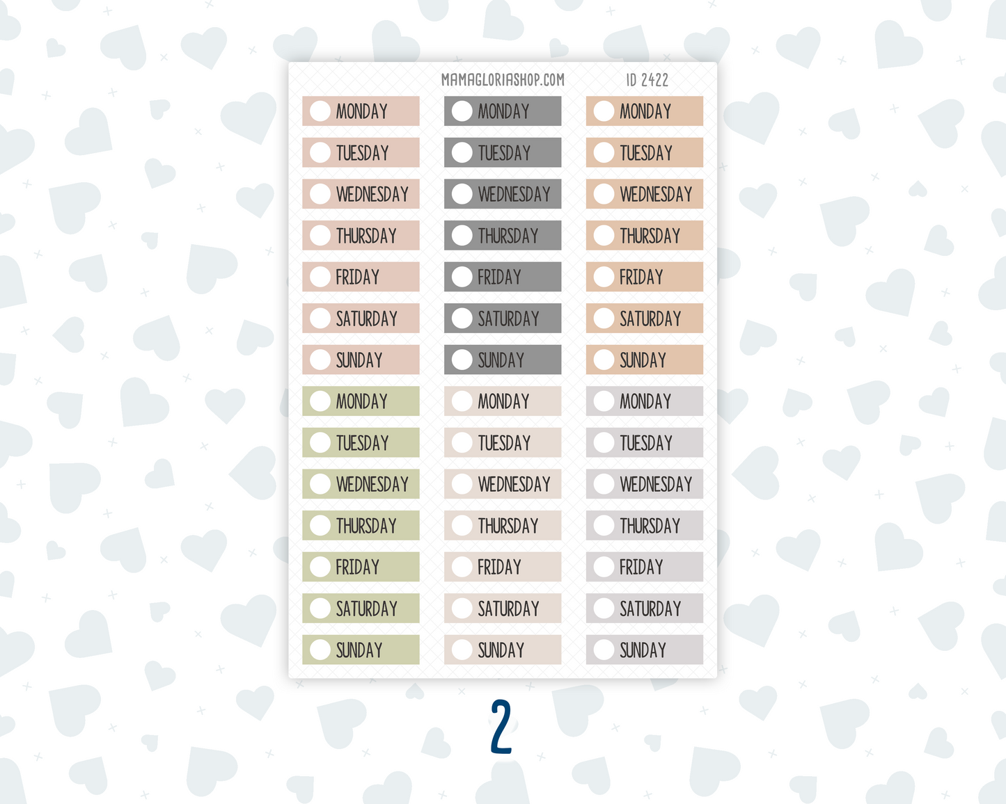 Day of the Week – Weekly Labels | Wild Sage Collection