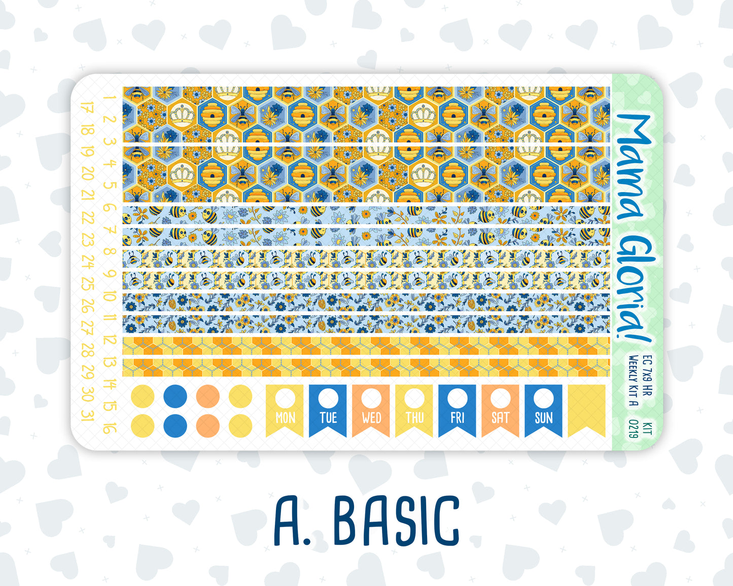 Kit 0219 -7x9 - Bee's Business - Weekly Kit For EC Horizontal Planners - May