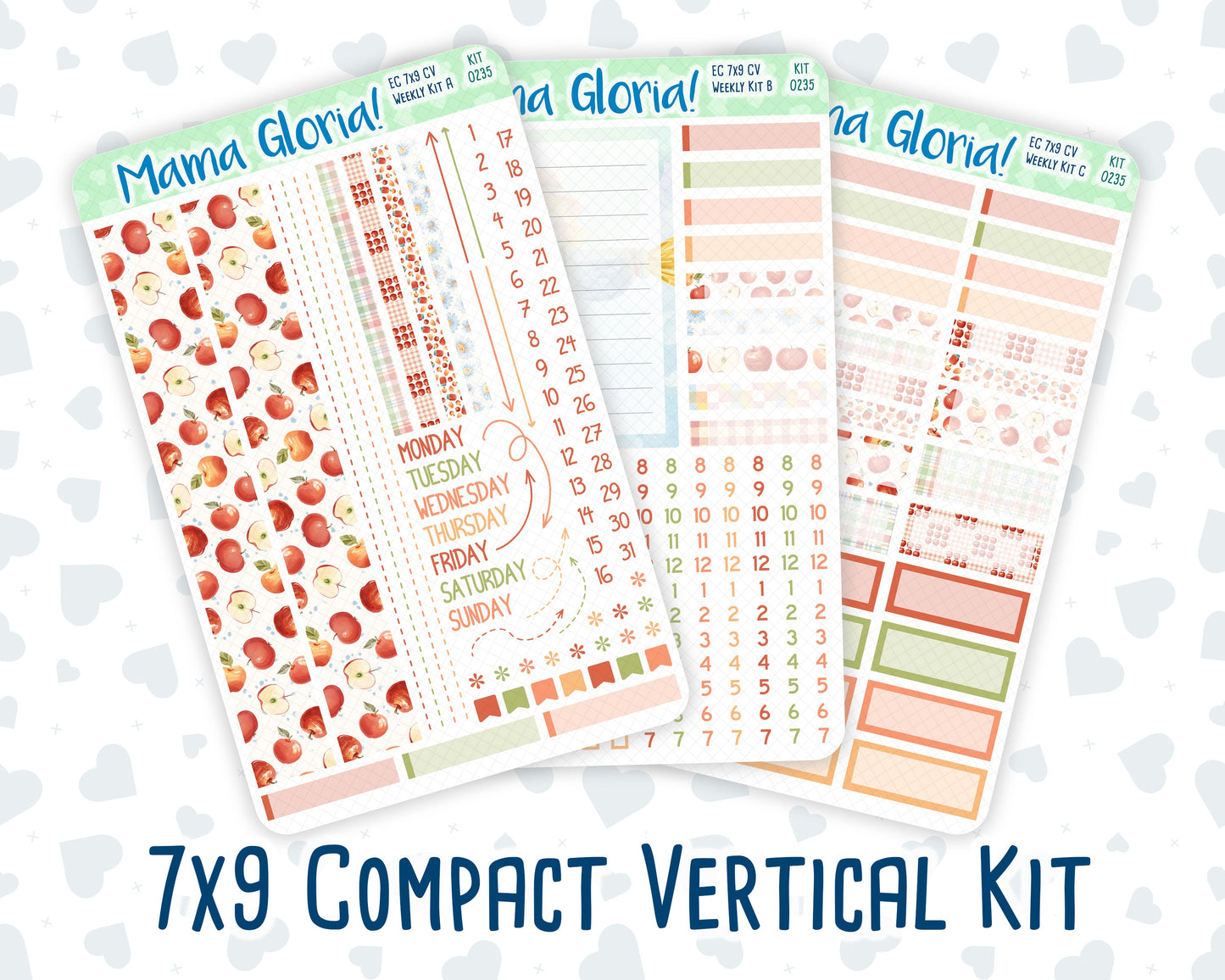 Kit 0235 - 7x9 Compact Vertical - Weekly Kit - September - Apple Orchard