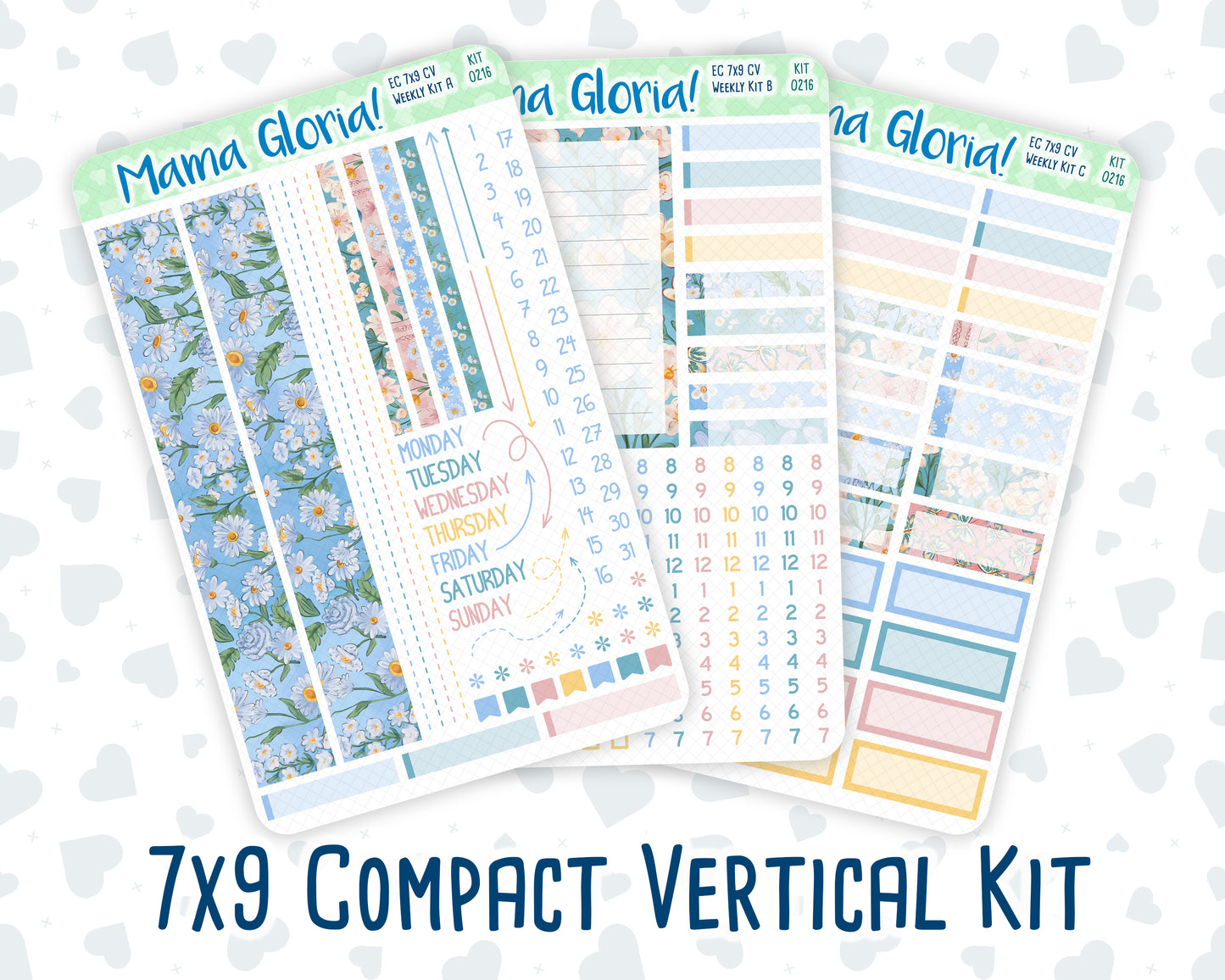Kit 0216- 7x9 Compact Vertical - Daisy Days- Weekly - May