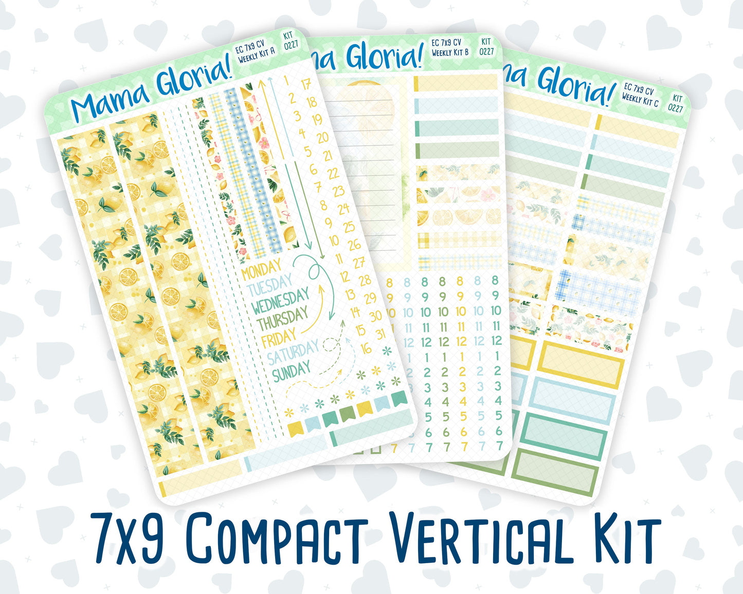 Kit 0227 - 7x9 Compact Vertical - Weekly Kit - July - Lemon Grove