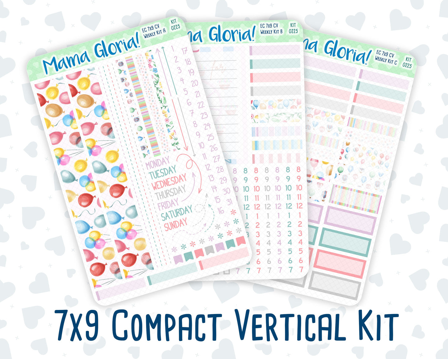 Kit 0225 - 7x9 Compact Vertical - Weekly Kit - July - Carnival Joy