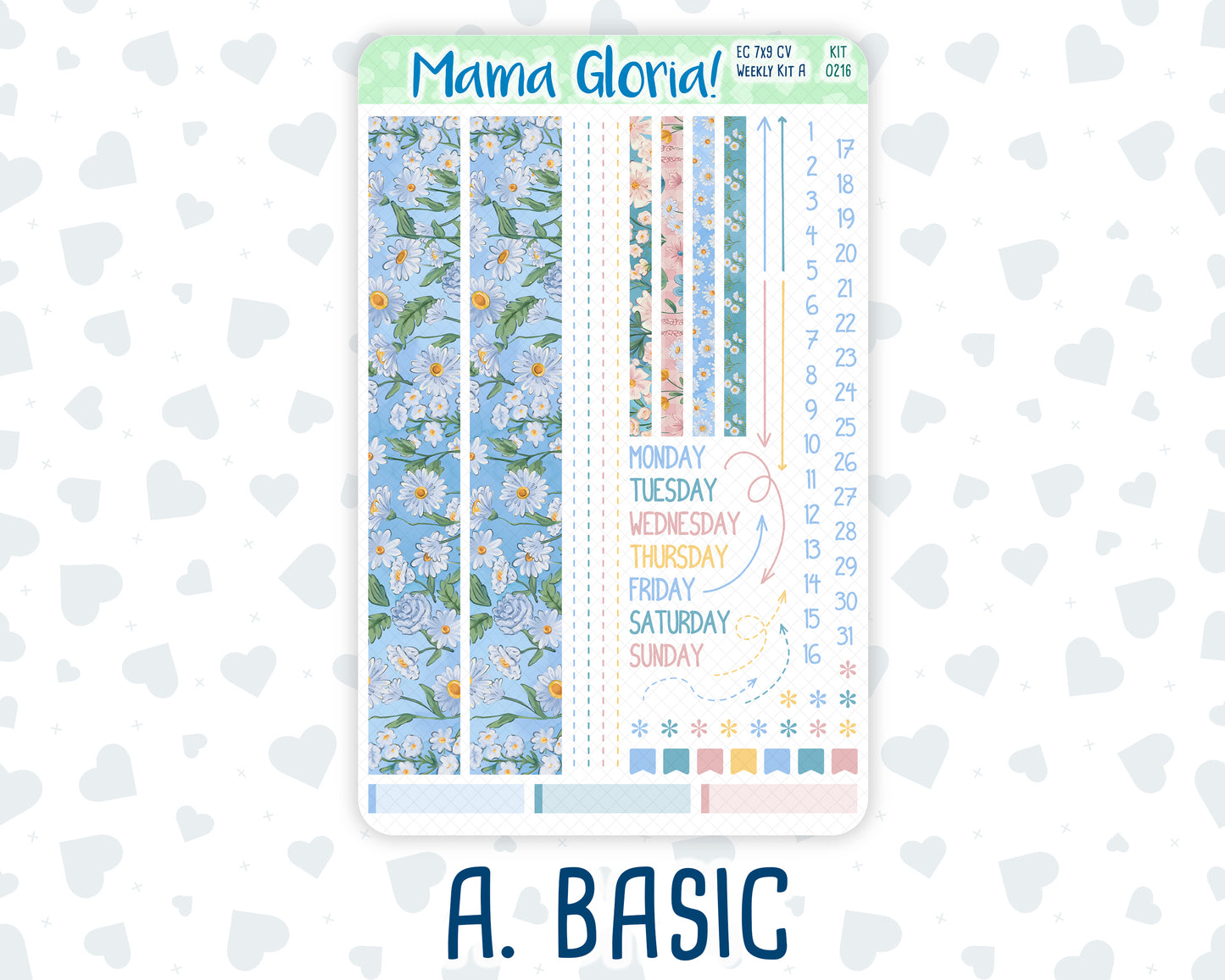 Kit 0216- 7x9 Compact Vertical - Daisy Days- Weekly - May