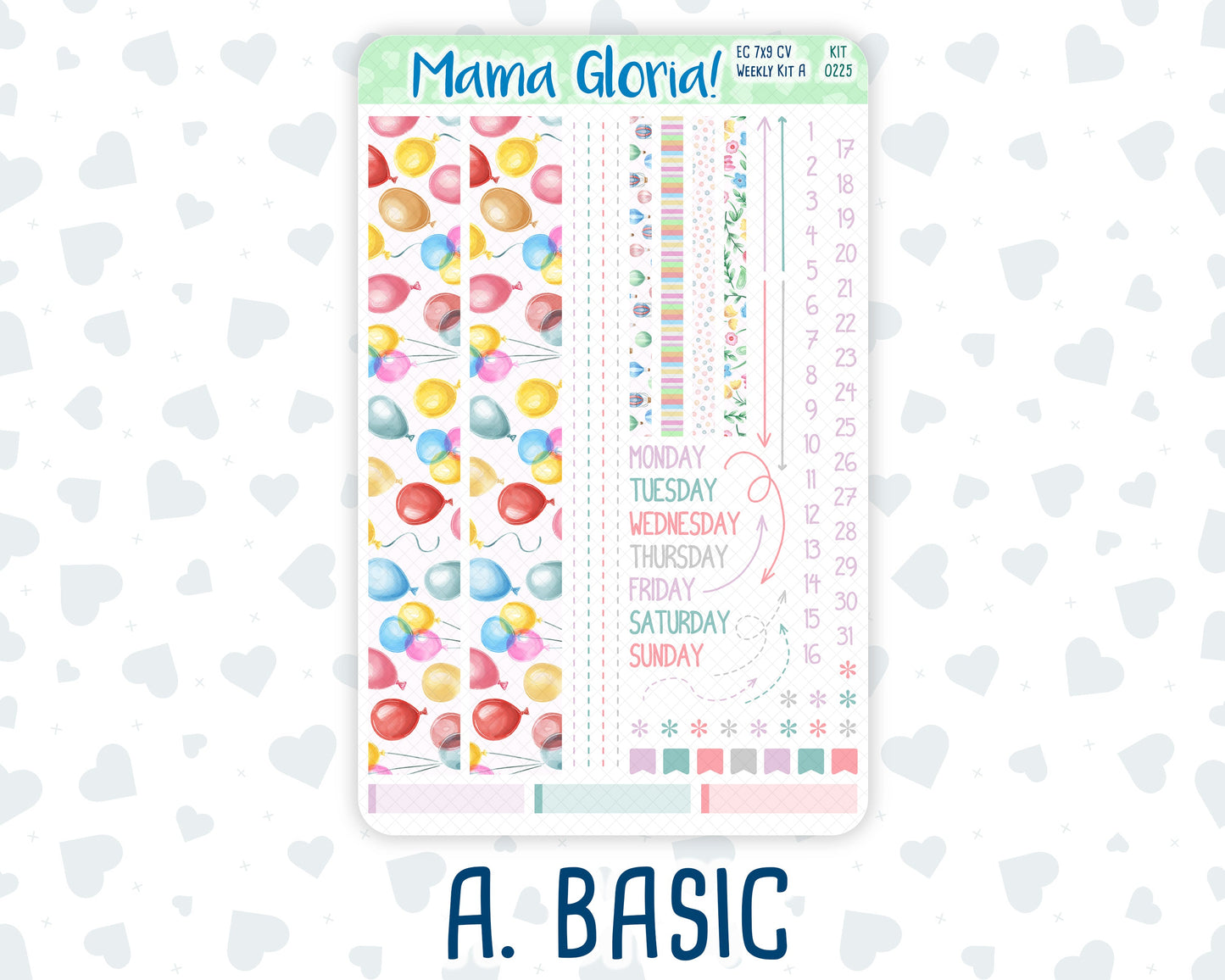 Kit 0225 - 7x9 Compact Vertical - Weekly Kit - July - Carnival Joy