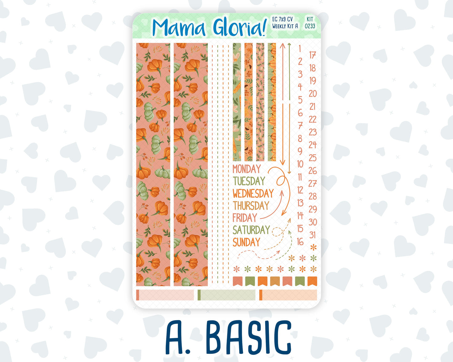 Kit 0233 - 7x9 Compact Vertical - Weekly Kit - September - Cinnamon Days