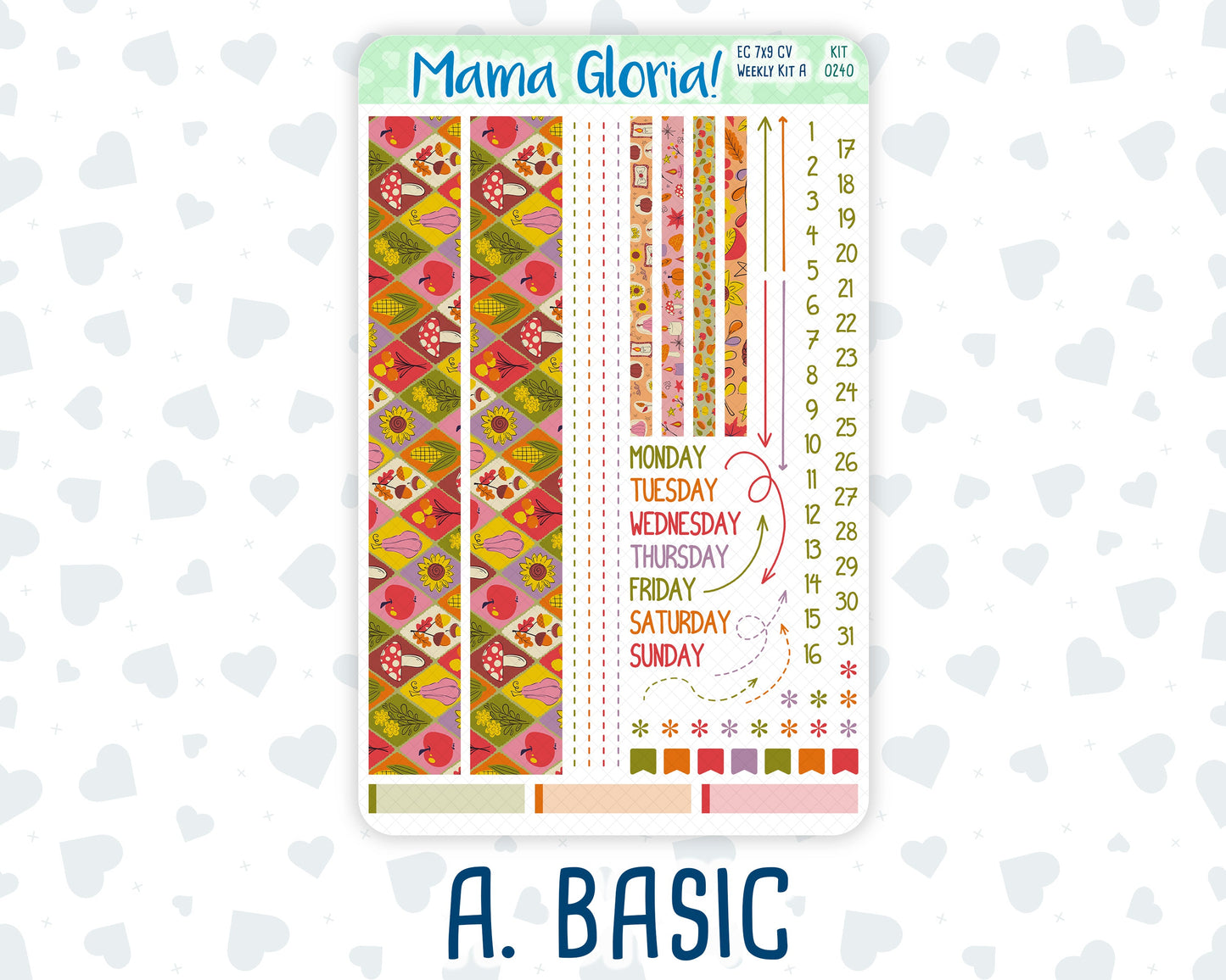 Kit 0240 - 7x9 Compact Vertical - Weekly Kit - November - Cozy Thanksgiving