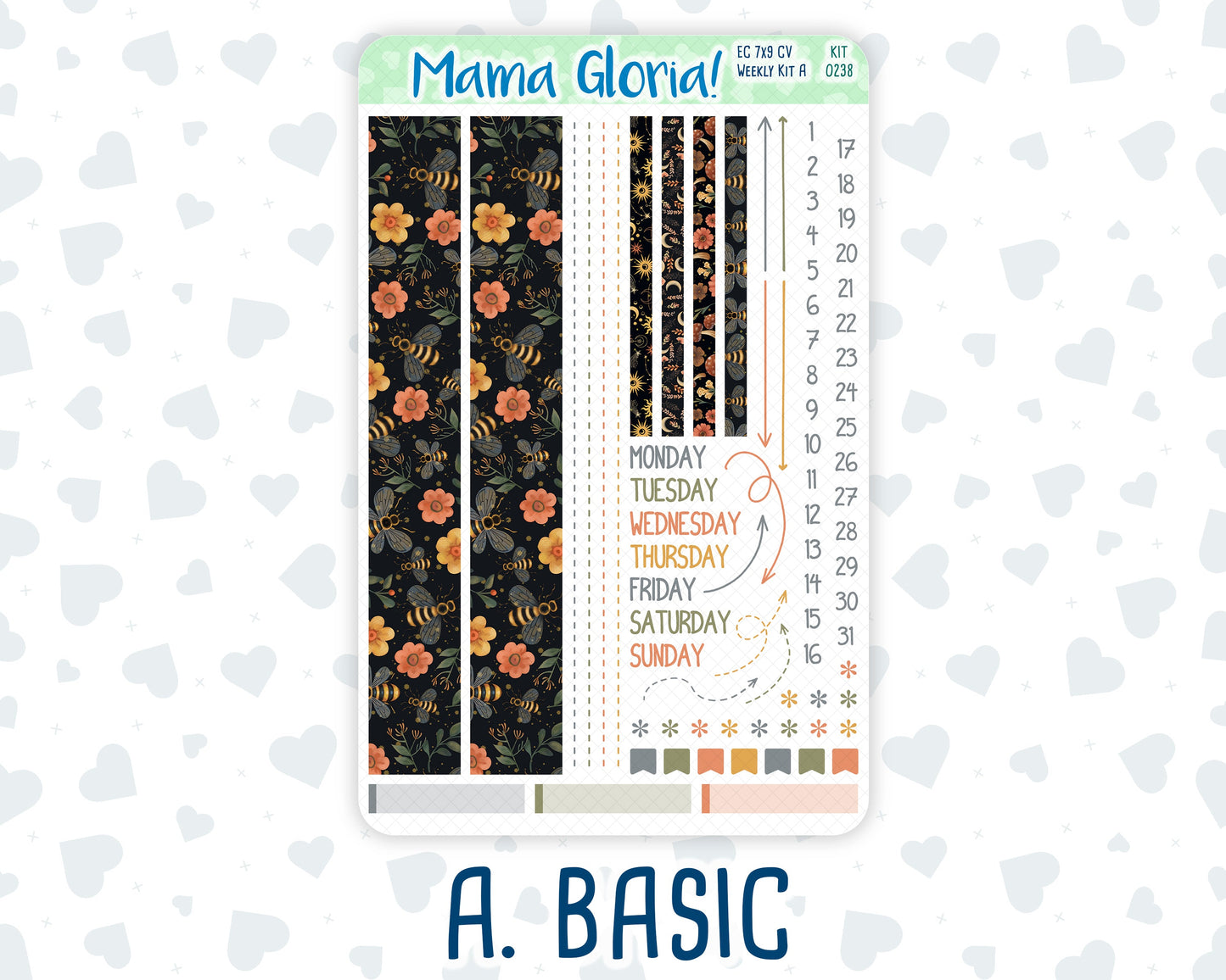Kit 0238 - 7x9 Compact Vertical - Weekly Kit - October - Starry Autumn Nights