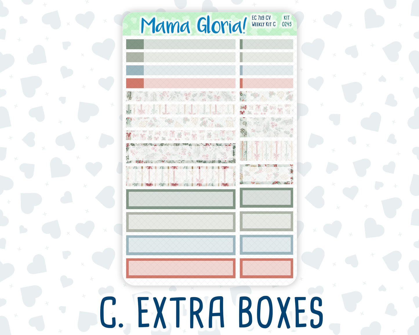 Kit 0245 - 7x9 Compact Vertical - Weekly Kit - December - Vintage Christmas
