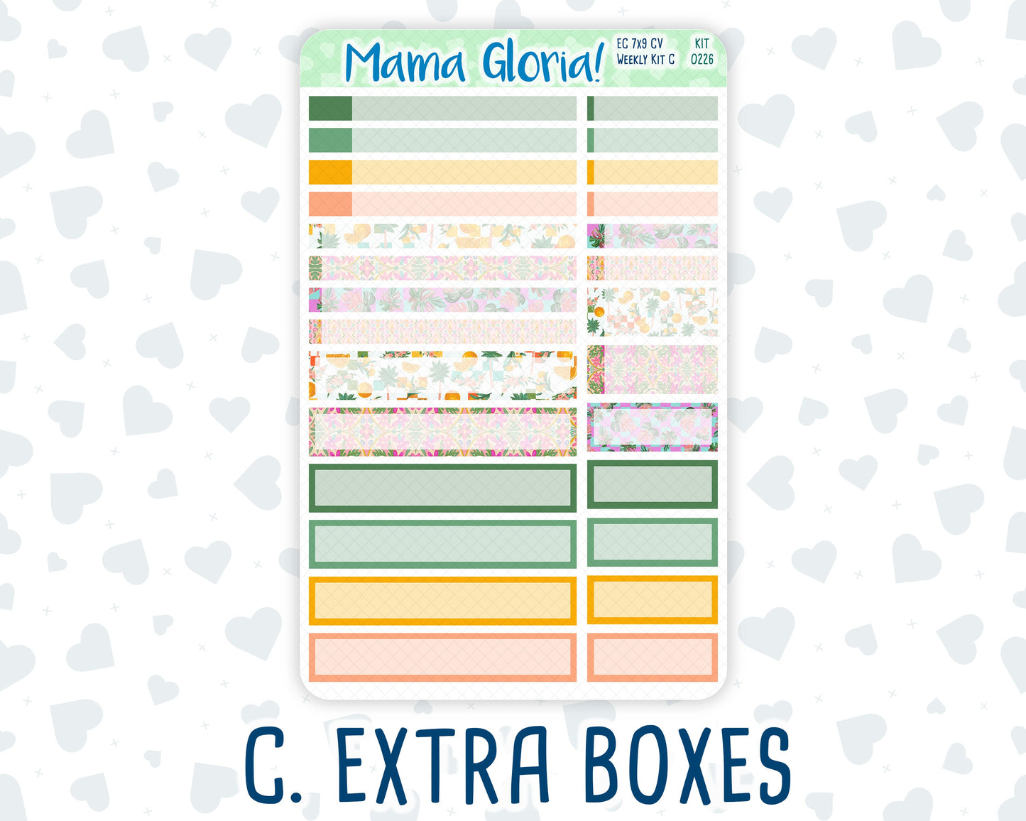 Kit 0226 - 7x9 Compact Vertical - Weekly Kit - July - Tropical Whimsy