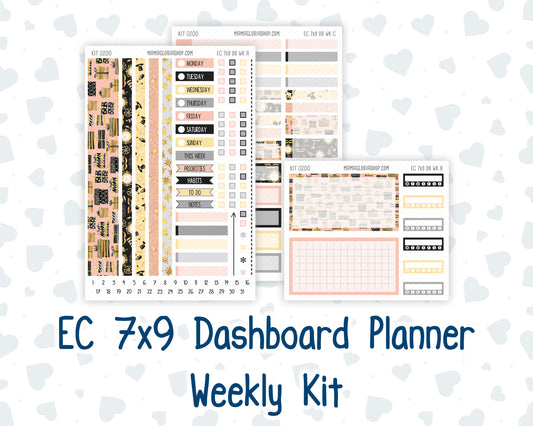 Kit 0200- Weekly Dashboard Planner - Erin Condren - January -Golden Hour