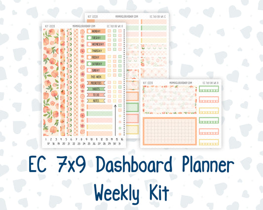 Kit 0228- Weekly Dashboard Planner - Erin Condren - August - Just Peachy