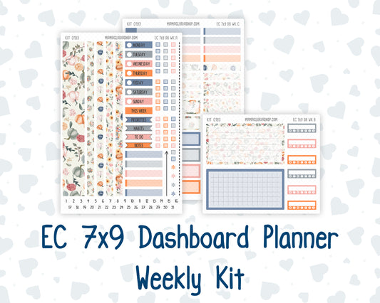 Kit 0193- Weekly Dashboard Planner - Erin Condren - November -Harvest Blooms