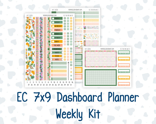 Kit 0226- Weekly Dashboard Planner - Erin Condren - July - Tropical Whimsy