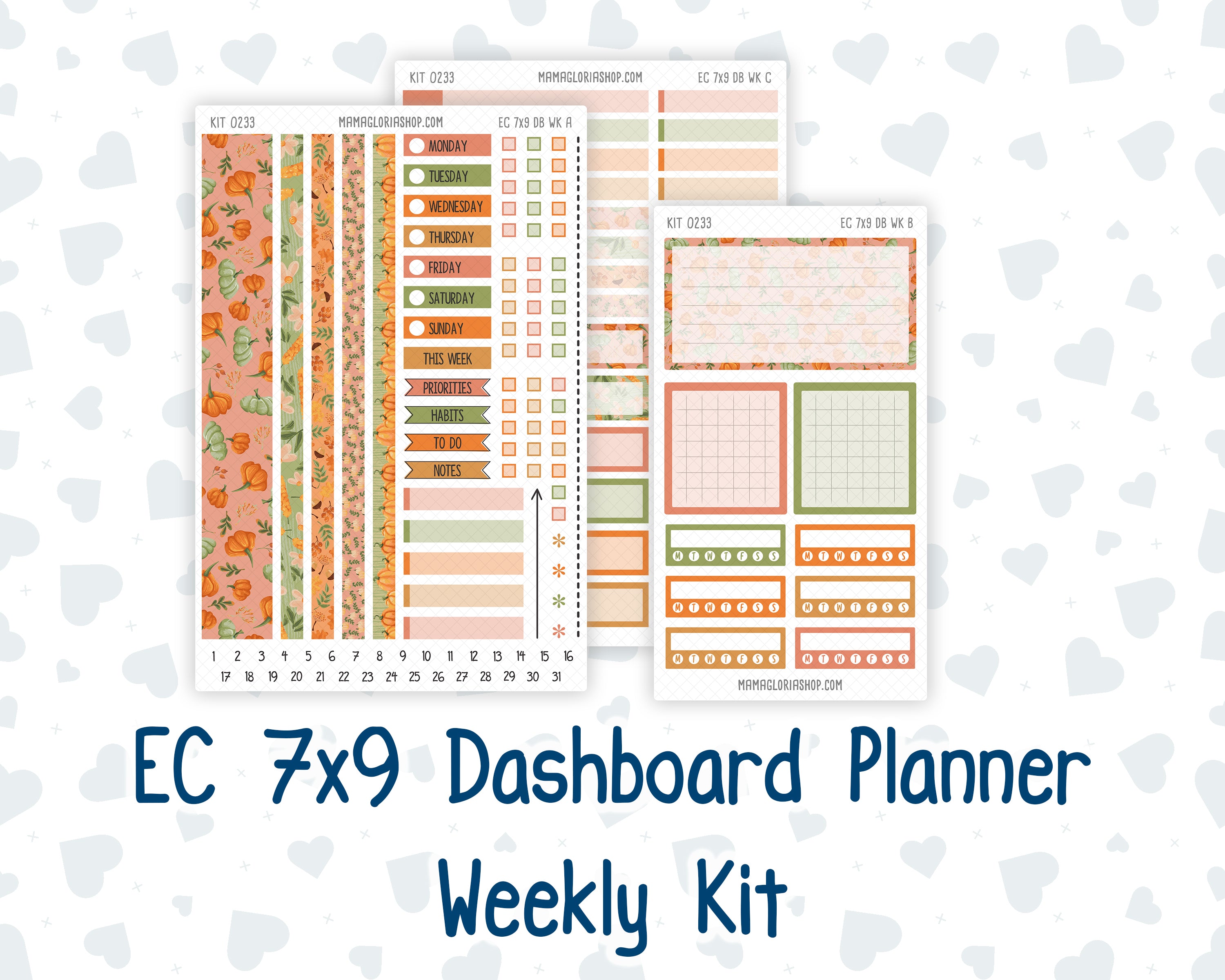 Kit 0233 - Weekly Dashboard Planner - Erin Condren - September - Cinna ...