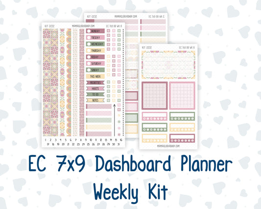 Kit 0232 - Weekly Dashboard Planner - Erin Condren - September - Heirloom Garden
