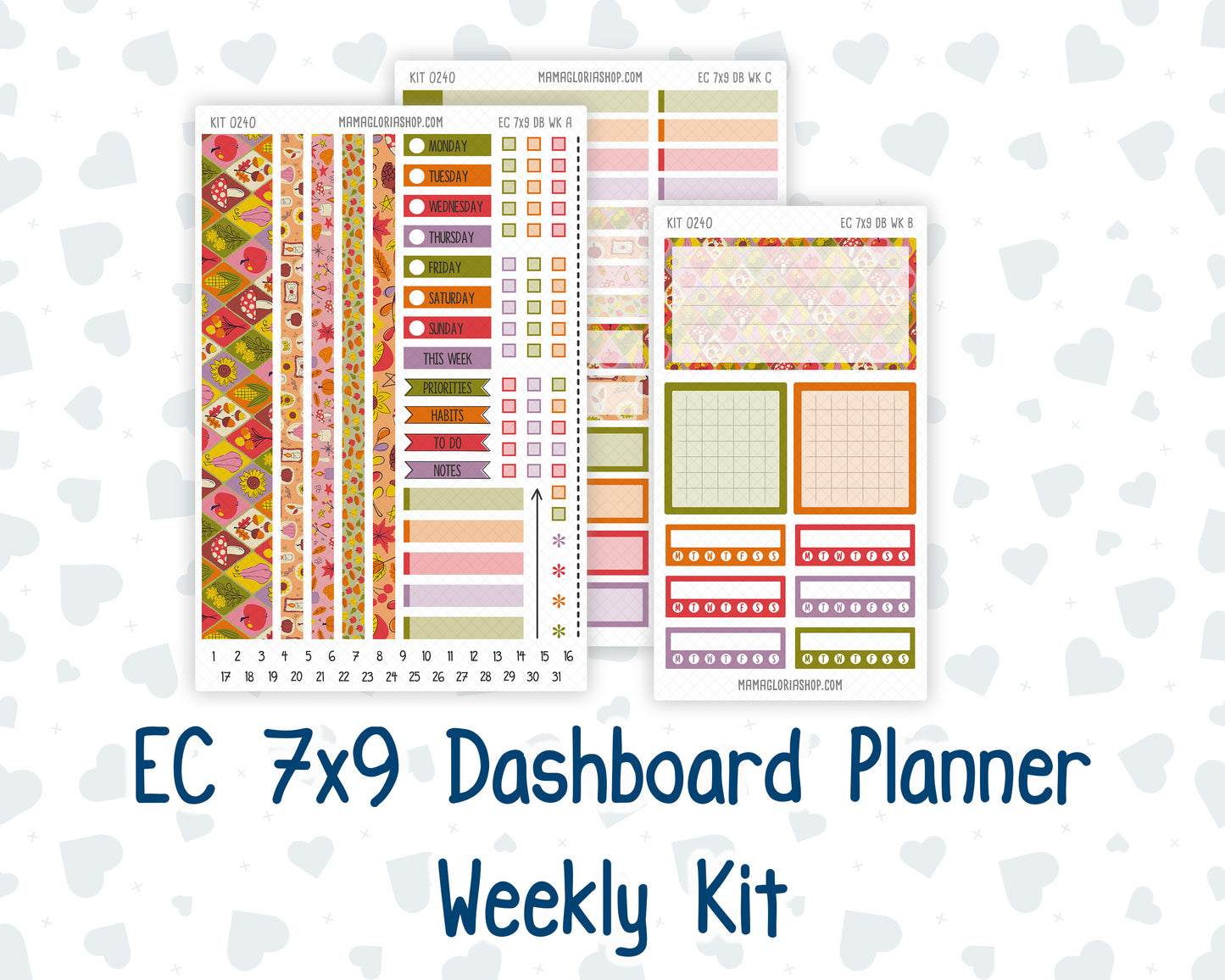 Kit 0240- Weekly Dashboard Planner - Erin Condren - Cozy Thanksgiving - November
