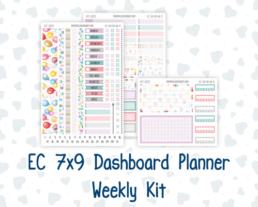 Kit 0225 - Weekly Dashboard Planner - Erin Condren - July - Carnival Joy