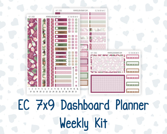 Kit 0185 - Weekly Dashboard Planner - Erin Condren - September- Wine Time