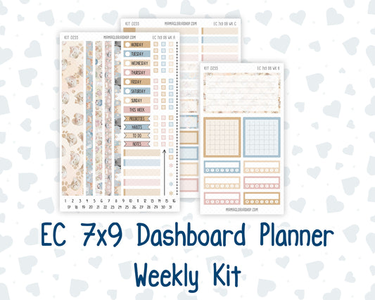 Kit 0255 - 7x9 - EC Dashboard Planner - February - Cottagecore Kitties