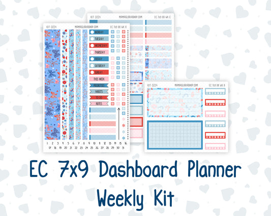 Kit 0224- Weekly Dashboard Planner - Erin Condren - July - Patriotic Parade