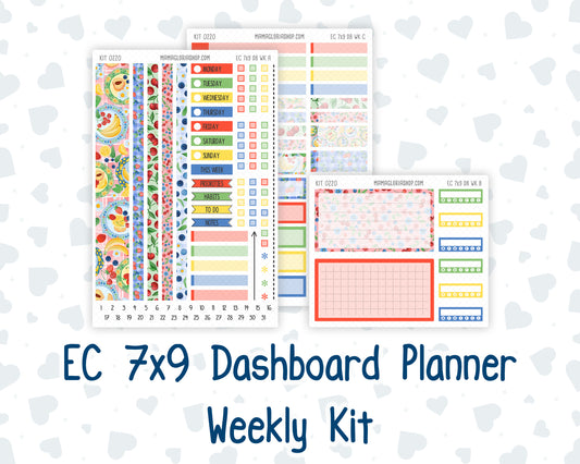 Kit 0220 - Weekly Dashboard Planner - Erin Condren - June - June Berries