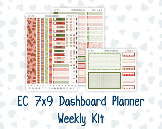 Kit 0231 - Weekly Dashboard Planner - Erin Condren - August - Backyard BBQ