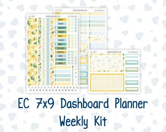 Kit 0227- Weekly Dashboard Planner - Erin Condren - July - Lemon Grove