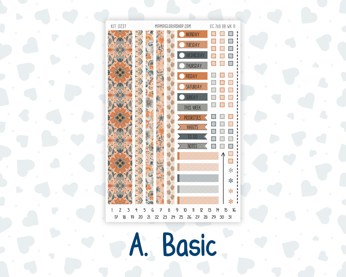 Kit 0237 - Weekly Dashboard Planner - Erin Condren - October - Forest Falk