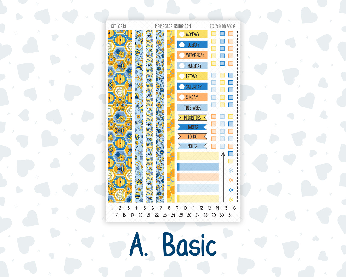 Kit 0219- Weekly Dashboard Planner - Erin Condren - May - Bee's Business