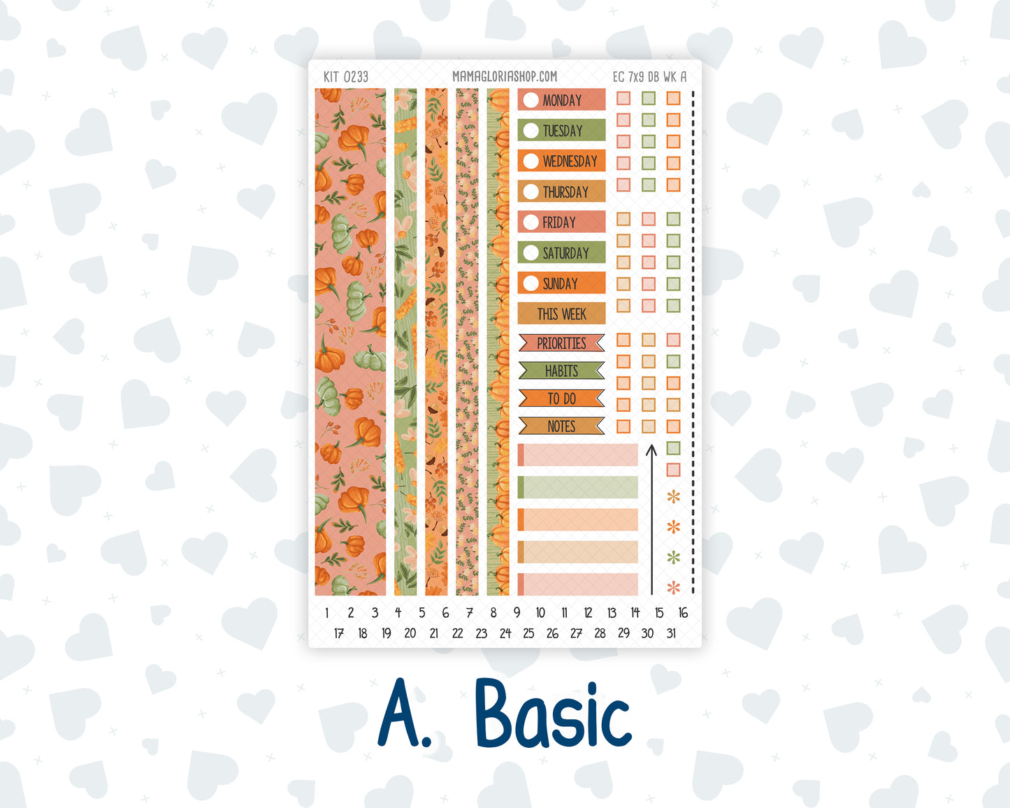 Kit 0233 - Weekly Dashboard Planner - Erin Condren - September - Cinnamon Days