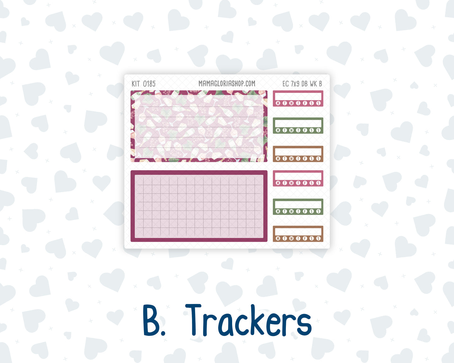 Kit 0185 - Weekly Dashboard Planner - Erin Condren - September- Wine Time