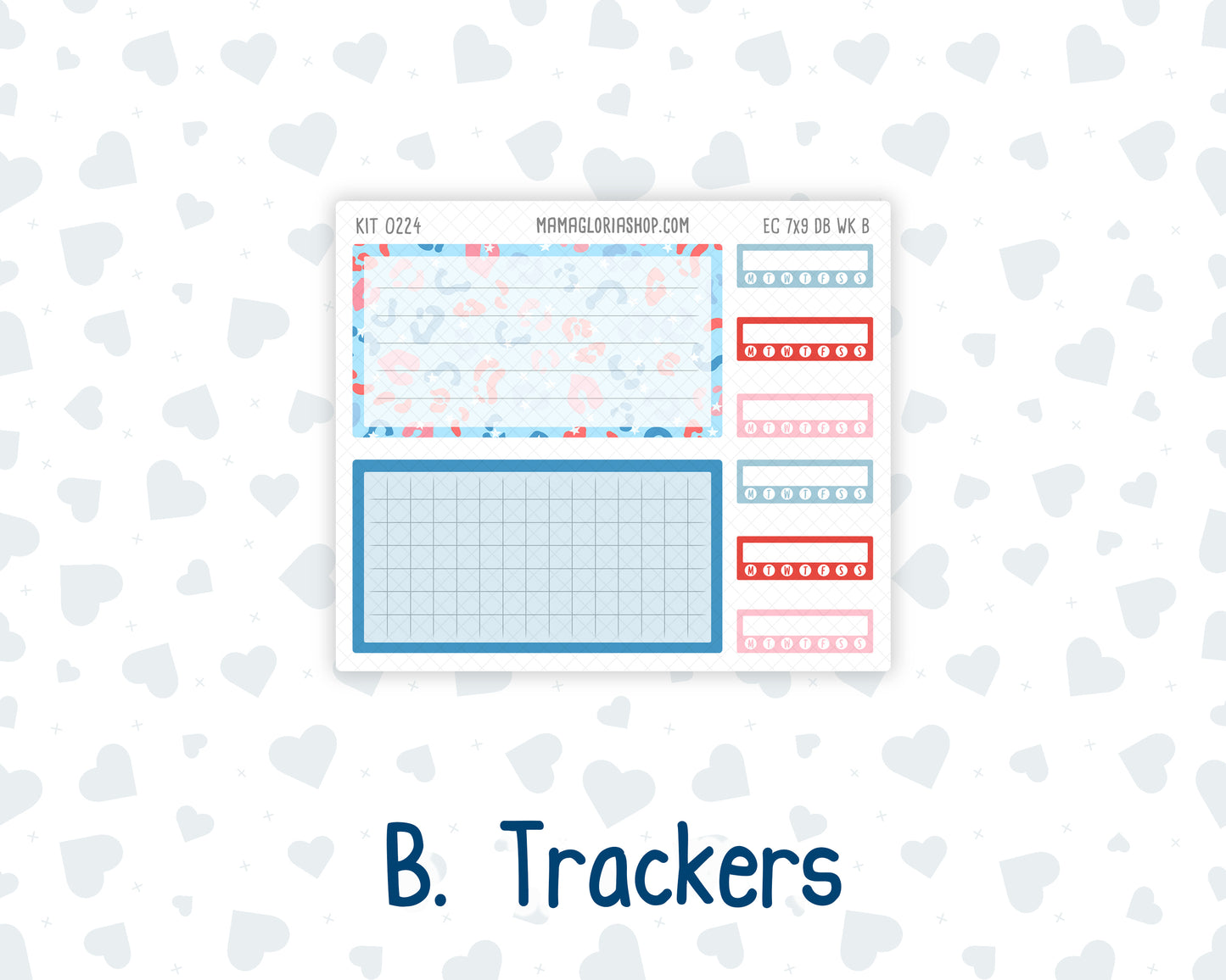 Kit 0224- Weekly Dashboard Planner - Erin Condren - July - Patriotic Parade