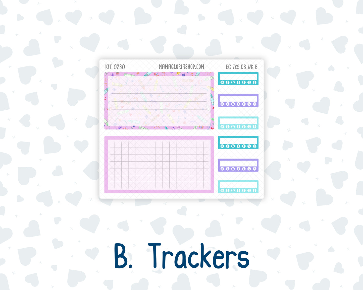 Kit 0230- Weekly Dashboard Planner - Erin Condren - August - School Daze