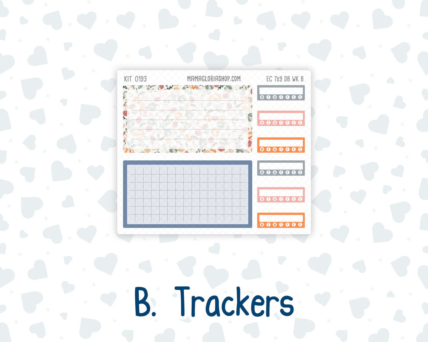 Kit 0193- Weekly Dashboard Planner - Erin Condren - November -Harvest Blooms