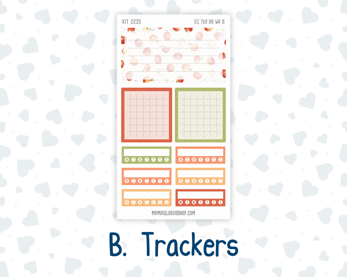 Kit 0235- Weekly Dashboard Planner - Erin Condren - September - Apple Orchard
