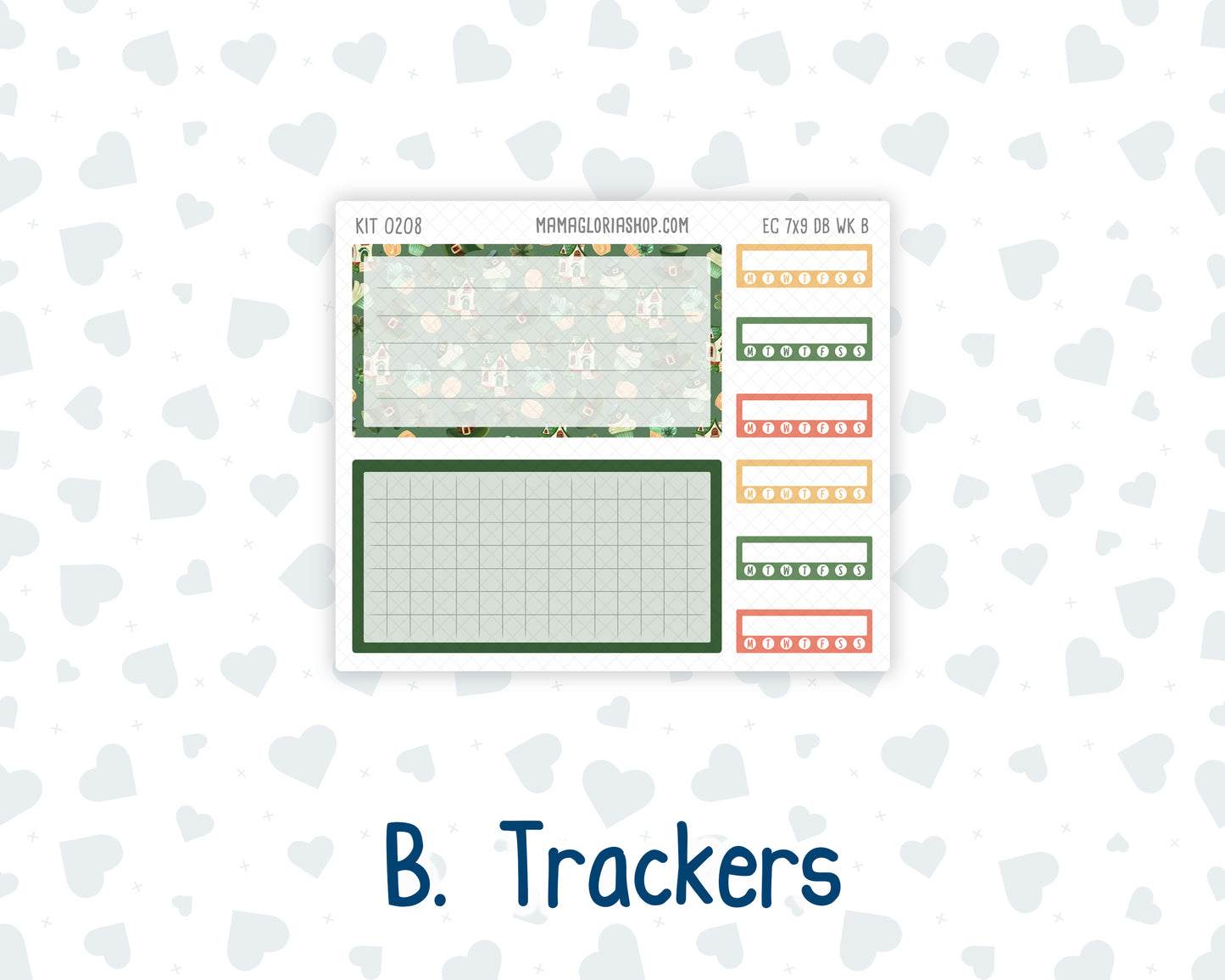 Kit 0208- Weekly Dashboard Planner - Erin Condren - March -Shamrock Lane