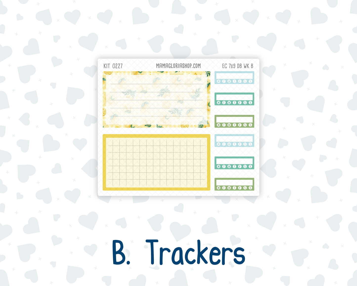 Kit 0227- Weekly Dashboard Planner - Erin Condren - July - Lemon Grove