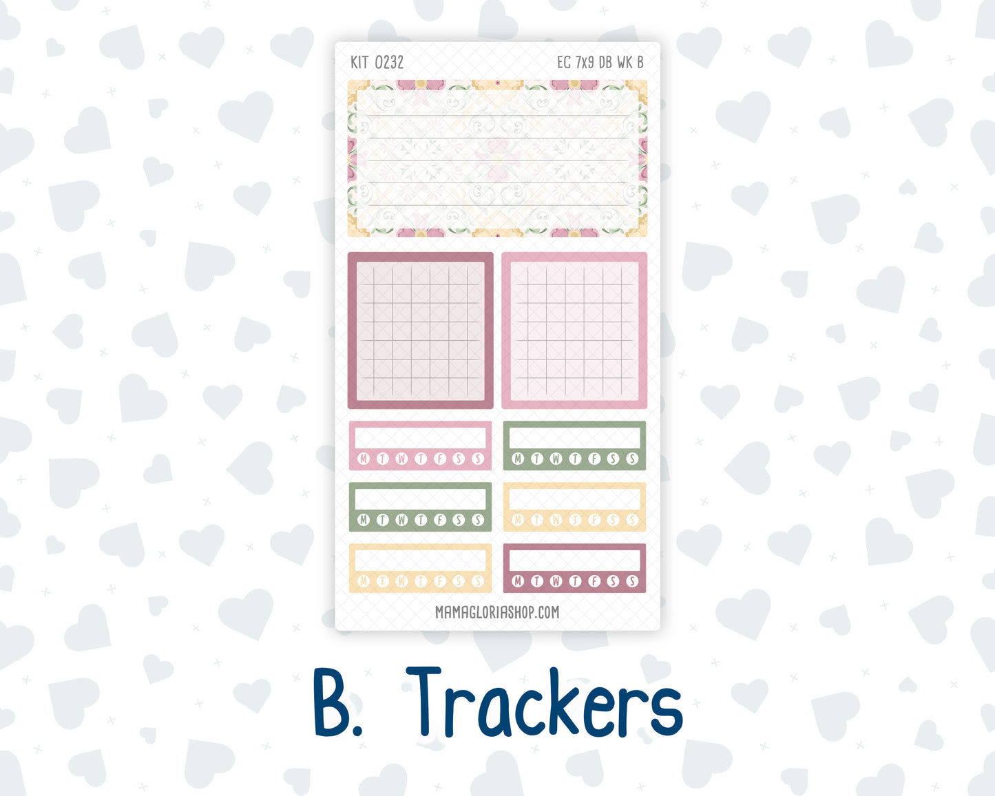 Kit 0232 - Weekly Dashboard Planner - Erin Condren - September - Heirloom Garden