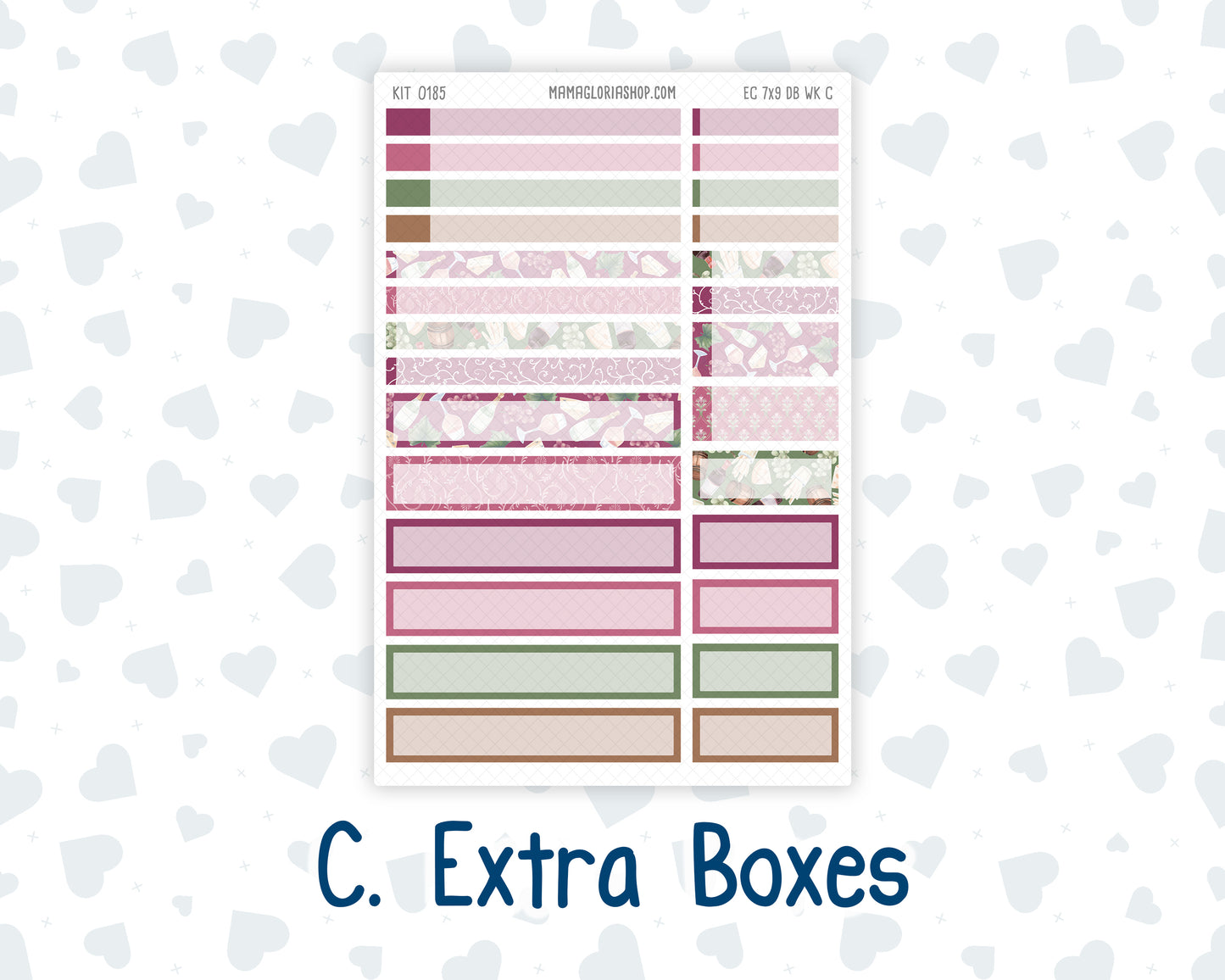 Kit 0185 - Weekly Dashboard Planner - Erin Condren - September- Wine Time